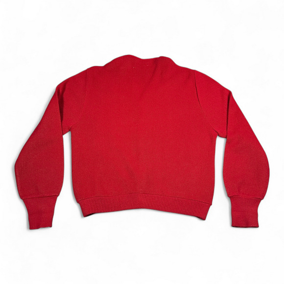 Vintage Robert Bruce Sweater Adult MEDIUM Red Cardigan Orlon Par 70 Golf 70s - Picture 3 of 8